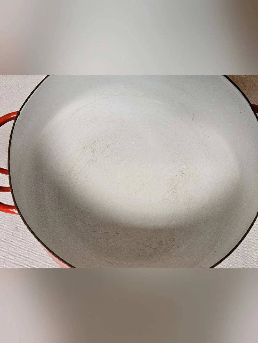 Vtg Milanoware Mid Century Modern 2 Qt Enamel Pot & Lid Made In Italy Orange Wht